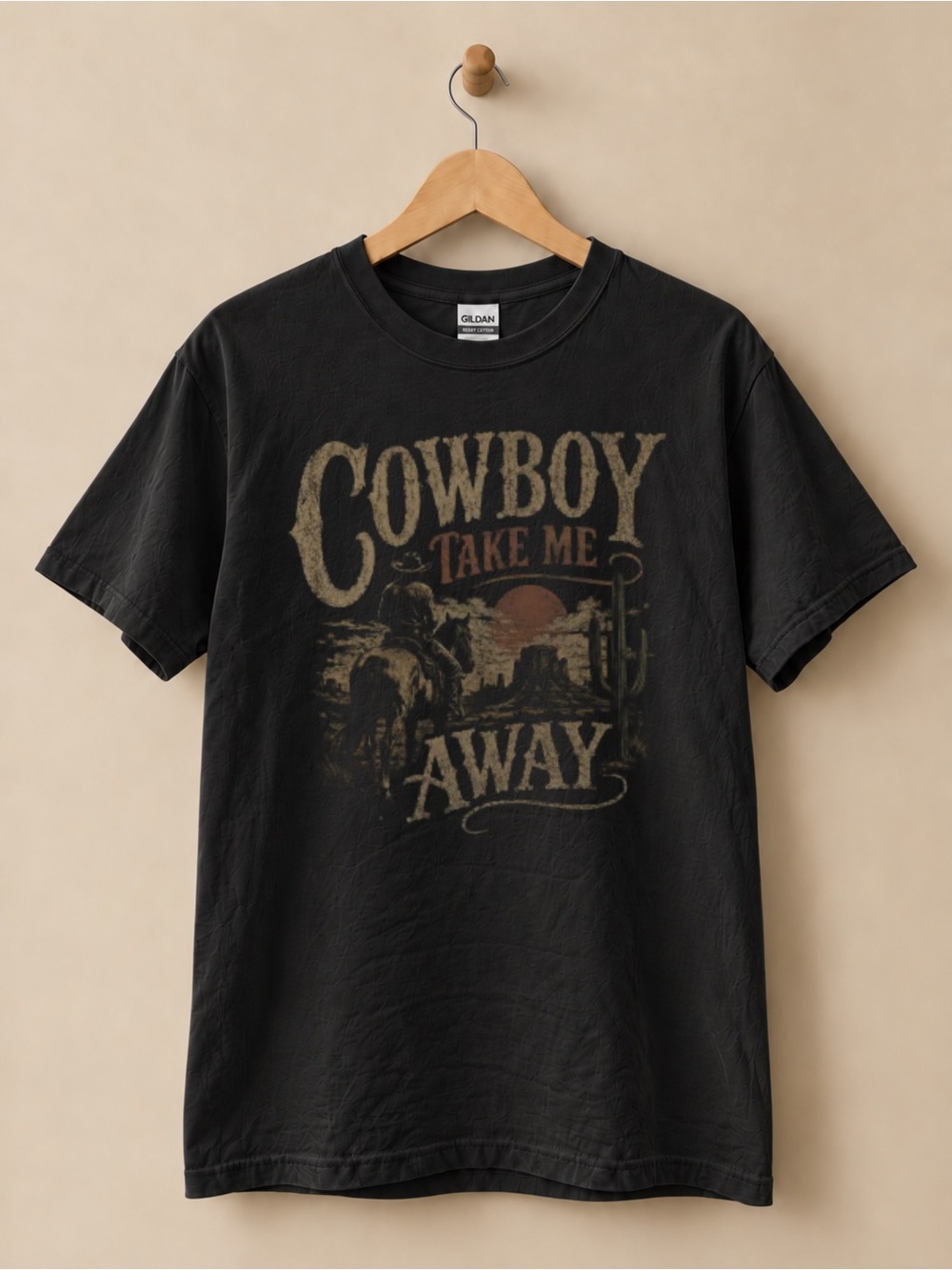 Cowboy Take Me Away Graphic Tee Country Western Horse Unisex T-shirt